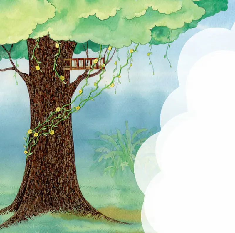 Monkey watches rabbit eating banana happily in green field