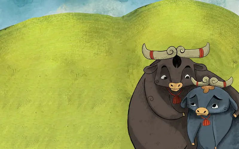 Kind bull pal encouraging Bop not to give up on learning