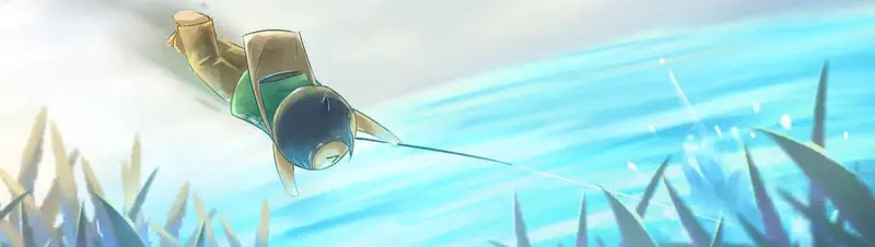 A boy in green shorts swims underwater with a snorkel, diving through seagrass in bright blue ocean waters.