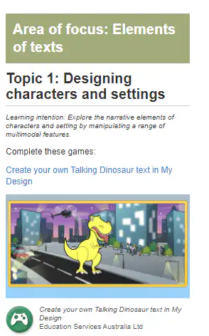 Designing characters and settings