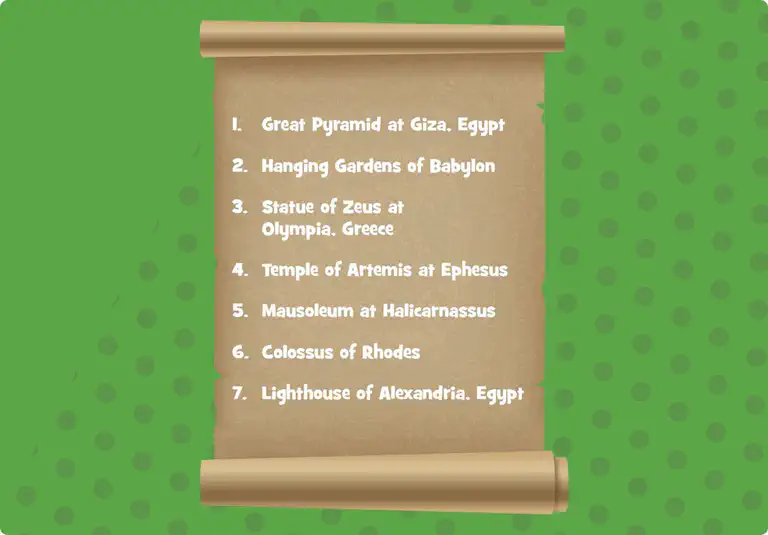 7 wonders of the ancient world list