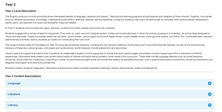 Year 2 Level description
